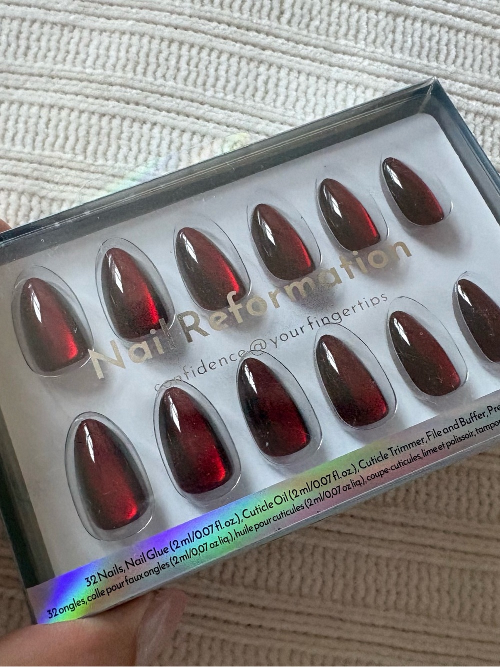 New Nail Reformation Deep Red Press-On Nails